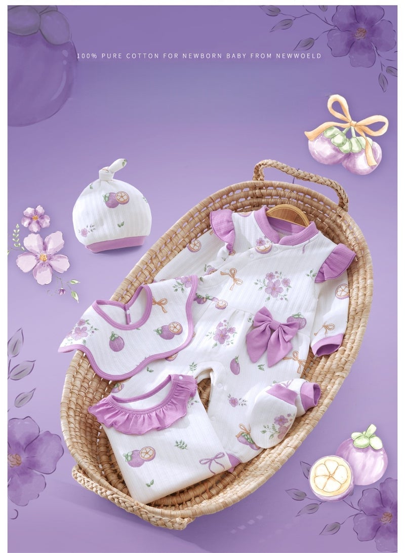 MIXDE 22 pieces of baby clothes gift box, newborn baby's one month meeting gift, newborn baby's pure cotton jumpsuit set, mother and baby supplies - Image 3